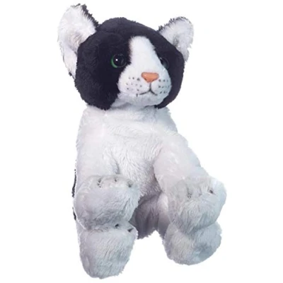 Image of Suki Yomiko Classics Sitting Cat Soft Toy Black And White 7 Inches