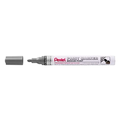 Image of Pentel MMP10 MA Paint Marker, Marker with Expressive Effect Ink Metallic Black, Pear 2.5 mm Line, Pack of 1