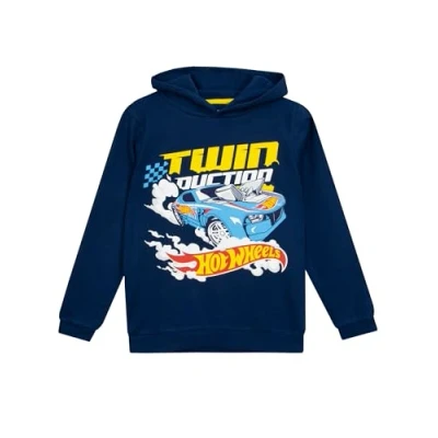 Image of Hot Wheels Hoodie Race Car Boys 100% Cotton Hoodies for Ages 3 To 13 Years Blue 9 10
