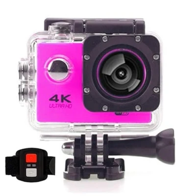 Image of BSLVWG 4K Action Camera 20MP WiFi 30M Waterproof Sports Underwater for Vlog with Ultra HD 170Wide Angle 2.4G Remote Control Anti Shake 2.0&#039;&#039; LCD Screen Accessories Kit (Pink)