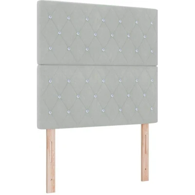 Image of vidaXL LED Headboard Light Grey 100 cm Velvet