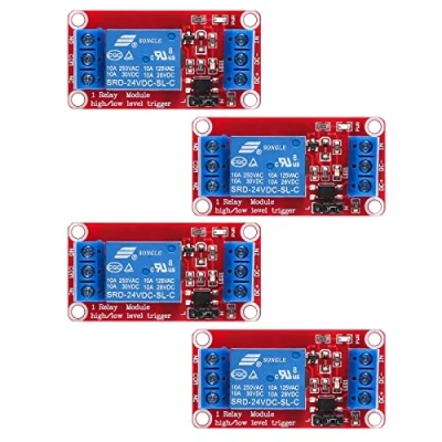 Image of AEDIKO 4pcs Relay Module DC 24V Board 1 Channel with Optocoupler Isolation Support High or Low Level Trigger