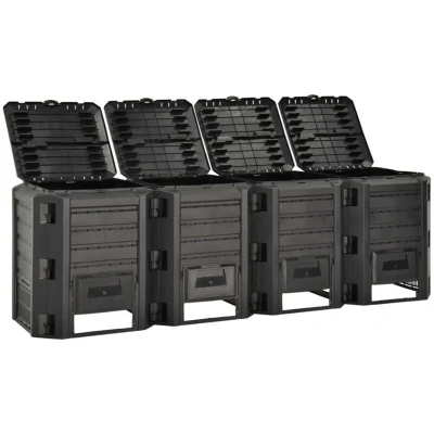Image of vidaXL Garden Composter Black 1600 L