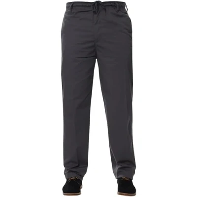 Image of BRAND KRUZE Mens Relaxed Regular Fit Elasticated Rugby Trouser Pants Casual Work Trousers Big Waist Grey 48W / 31L