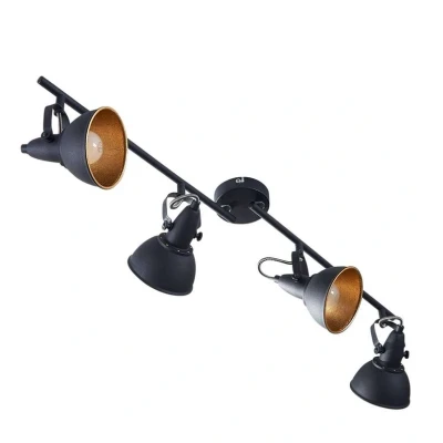 Image of Lindby ceiling light Julin, 85 cm, 4 bulb, black gold