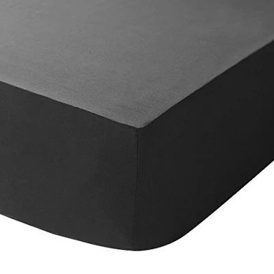 Image of Catherine Lansfield Easy Iron Percale Double Fitted Sheet Black
