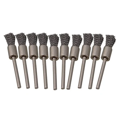 Image of BQLZR Pen Shape 8MM End Brushes Stainless Steel Wire Brush Drill 1/8&quot; Shank Pack of 10