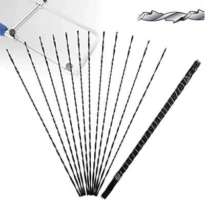 Image of 12 Pieces Scroll Saw Blades With Spiral Teeth for Wood Metal Plastic Cutting Sawing Carve, Fine Fretsaw Precise of Straight or Curved Contours, Professional Jewelry Making Kit (#8)