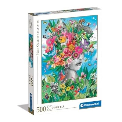Image of Clementoni Jigsaw Puzzle Collection Head In The Jungle 500 Pieces For Adults 14 99 Years, Gift Men/Women, Fantasy, Made Italy, 35526