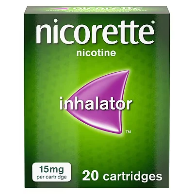 Image of Nicorette 15mg Inhalator (20 Cartridges), Discreet &amp; Convenient Nicotine Inhaler for Quitting Smoking, Smoking Cessation Aid with Replaceable Cartridges