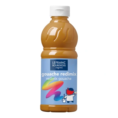 Image of Lefranc &amp; Bourgeois 188341 Children&#039;s Ready to Use Liquid Tempera Redimix Gouache Paint, 500 ml Bottle, Gold
