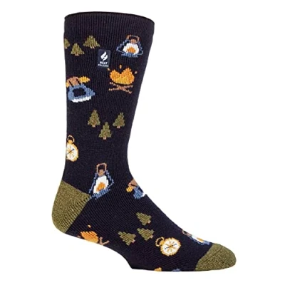 Image of HEAT HOLDERS Mens Fun Hobby Socks Lite Novelty Fluffy Fleece Lined Thermal for Winter (UK, Numeric, 6, 11, Regular, Outdoors)
