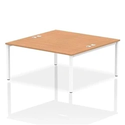 Image of Impulse Bench B2B 2 Person 1600 White Frame Office Desk Oak