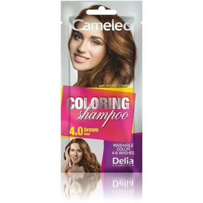 Image of Cameleo Coloring Shampoo Brown Quick and Easy Color Refreshing Washable Tone In 40ml