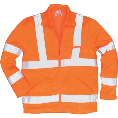 Image of Portwest Hi Vis Poly cotton Jacket RIS, Color: Orange, Size: M, RT40ORRM
