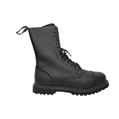 Image of Grinders Herald CS Derby Negro Botas Altas Hombre Mujer Unisex 14 Agujeros Casual Style Cuero Alta Calidad (LDS UK5/EU38)