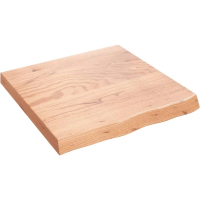 Image of vidaXL Bathroom Countertop Light Brown 60x60x(2 6) cm Treated Solid Wood