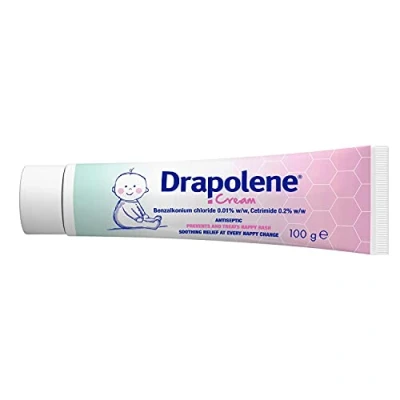 Image of Drapolene® Cream 100g Tube Prevents and Treats Nappy Rash Soothes Protects Baby&#039;s Bottom from Newborn Onwards