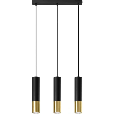 Image of Loopez Triple Hanging Pendant Light Black, Gold GU10