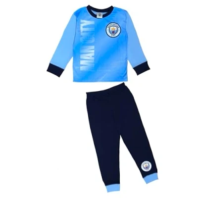 Image of MANCHESTER City Boys Man Pyjamas, Blue, Age 5 6 Years