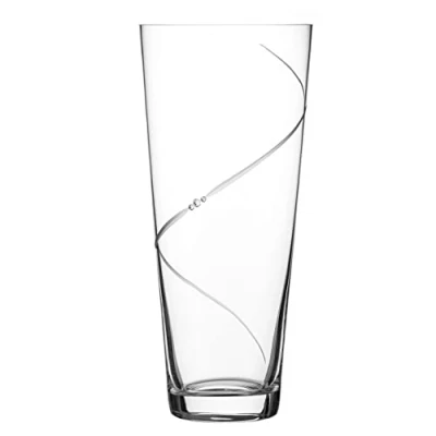 Image of DIAMANTE &#039;Silhouette&#039; Crystal Conical Vase with Swarovski Elements 30cm