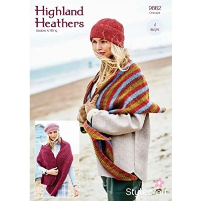 Image of Stylecraft 9862 DK Shawl Hat Knitting Pattern