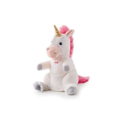 Image of Unicorn Puppet Trudi Plush Puppets and marionettes for theatre. Game children. Tell create stories. Decorative plush. 17x30x17cm size S model 29910
