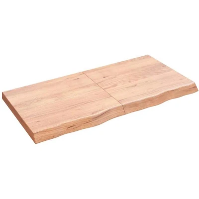 Image of vidaXL Bathroom Countertop Light Brown 120x60x(2 6)cm Treated Solid Wood