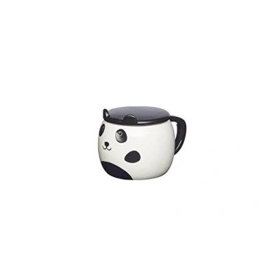 Image of KitchenCraft KCMUGPANDA Painted Ceramic Novelty Panda Mug with Lid, 550 ml (19.5 fl oz) Black / White Pack of 1