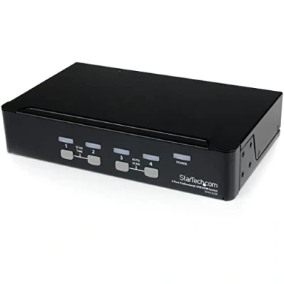 Image of StarTech.com 4 Port Professional VGA USB KVM Switch with Hub 1U Rack mountable (SV431USB)