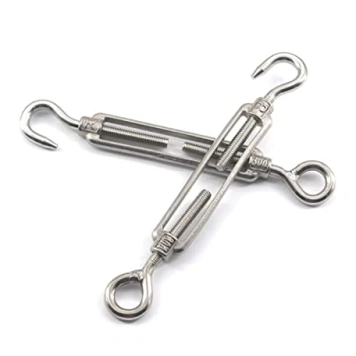 Image of M8 Turnbuckle 304 Stainless Steel Hook And Eye Wire Rope Tension Pack Of 2