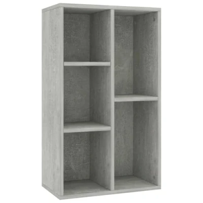 Image of vidaXL Book Cabinet/Sideboard Bookshelf Stand Rack Highboard Office File Cabinet Lowboard Bookcase and Standing Shelf Concrete Grey Chipboard