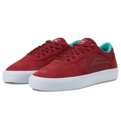 Image of Lakai Atlantic Vulc Mens Skate Shoes High Performance Skateboarding Shoes, Red Suede, 9 UK