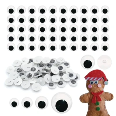 Image of Pack of 25 12mm Value Sew On Wiggly Googly Eyes for Teddy Bear/Animal Soft Toy Making