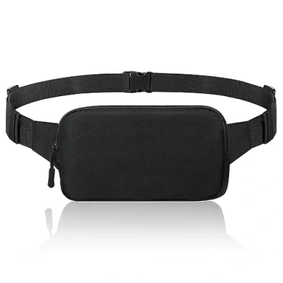 Image of MoKo Fanny Packs for Women Men, Fashion Running Waist Packs, Crossbody Mini Bag Pack Belt with Adjustable Strap Outdoors Workout Travel Hiking Cycling, Black