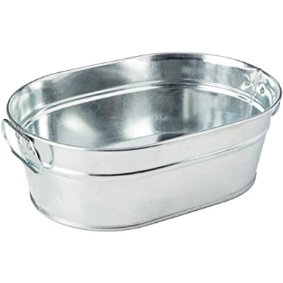 Image of Genware NEV GSB2315 Galvanised Steel Serving Bucket, 23 cm x 15 7