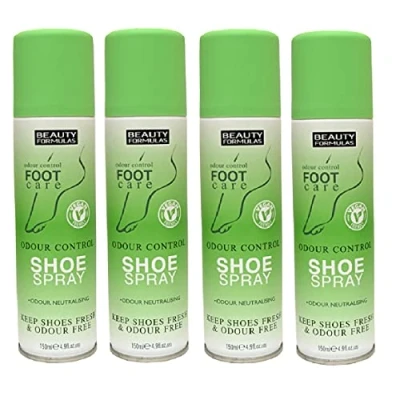 Image of Beauty Formulas Odour Control Shoe Spray 150ml (PACK OF 4)