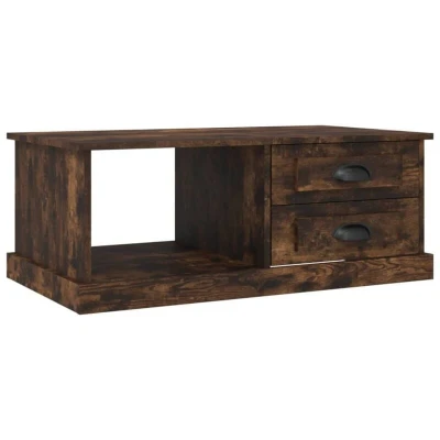 Image of vidaXL Coffee Table Smoked Oak 90x50x35 cm Engineered Wood