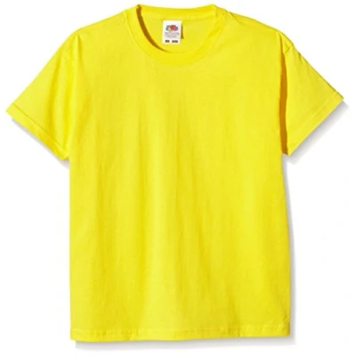 Image of Fruit of the Loom Unisex Kids Valueweight Short Sleeve T Shirt, Fluorescent Yellow, 5 6 Years (Manufacturer Size:26)