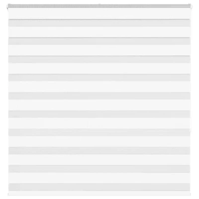 Image of vidaxl zebra blind white 145x150 cm polyester roller with adjustable light control modern striped design for indoor use