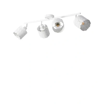 Image of Lindby Aralena ceiling light, white, 4 bulb, length 97 cm