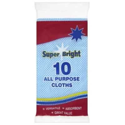 Image of Super Bright All Purpose Cloths 20 Pack (10 Packs)