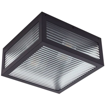 Image of Lindby outdoor ceiling light Bolgar, black, metal, glass