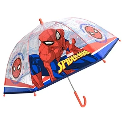 Image of Marvel Spiderman Umbrella Kids Childrens Transparent POE Dome