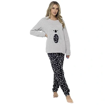 Image of Ladies Full Fleece Sloth / Koala Pyjama Set (Large, Koala)