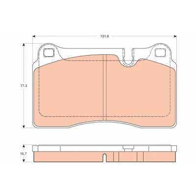 Image of 4G432D007AA, 7G432D007AA Brake pad set TRW GDB2048 prepared for wear indicator ASTON MARTIN: Vantage Coupe V8 / V12, Volante, DB9 Volante
