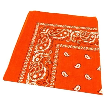 Image of Macahel Cotton Paisley Design Kerchief/Bandana (Orange)