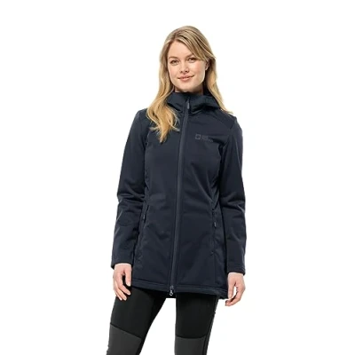 Image of Jack Wolfskin Women&#039;s Windhain Coat W Softshell, Night Blue, XS