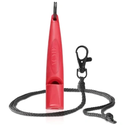 Image of ACME Dog Whistle No. 211.5 (Update 2023) with Free Band in Matte Black Alpha Ideal for Recall Long Range Frequency Standardised (Carmine Red)