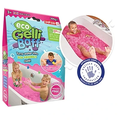 Image of Eco Gelli Baff Pink, 1 Bath or 6 Play Uses from Zimpli Kids, Magically turns water into thick, colourful goo, Safe for the Environment, Bathtub Sensory Toy Boys and Girls, Toddler Toys Gift